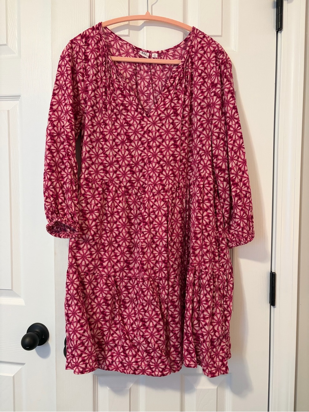 GAP Pink Geometric Midi Dress